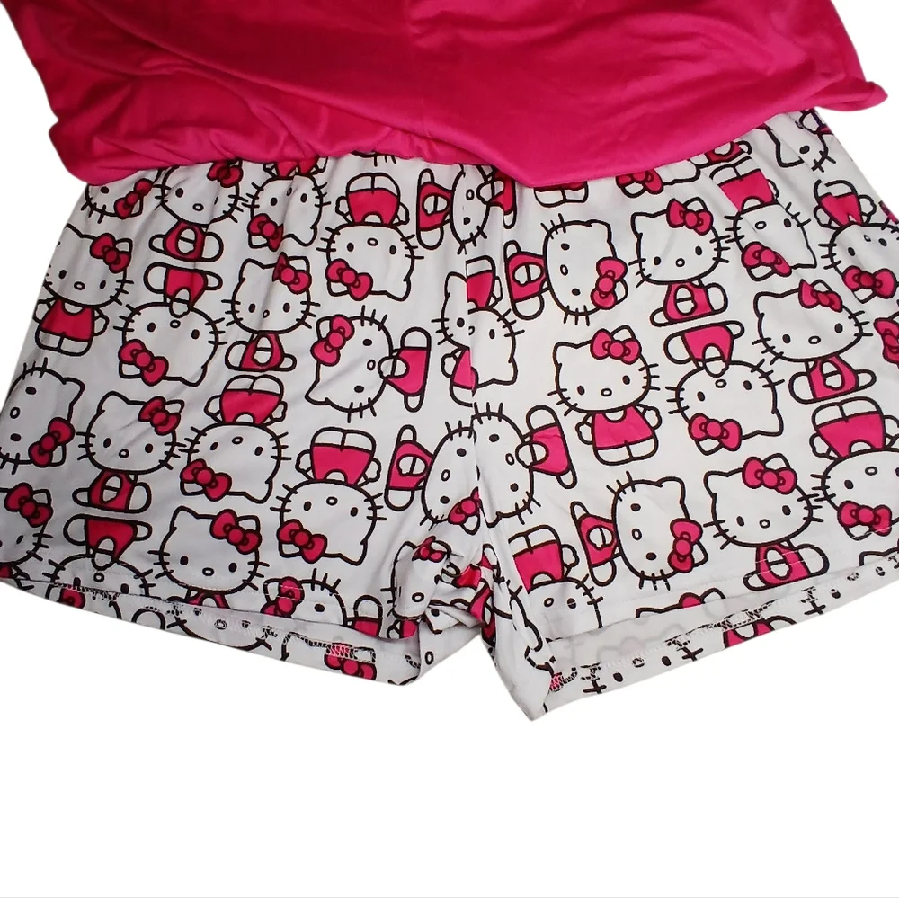 Hello Kitty Sleep Shorts 2-Pack | Size Large | Pink & White | NWT - Picture 2 of 9